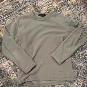 Women’s Sage Green Grid Fleece Pullover